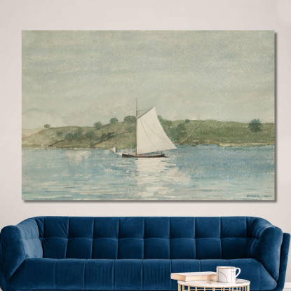 Vela In Acque Calme Winslow Homer quadro stampato su tela