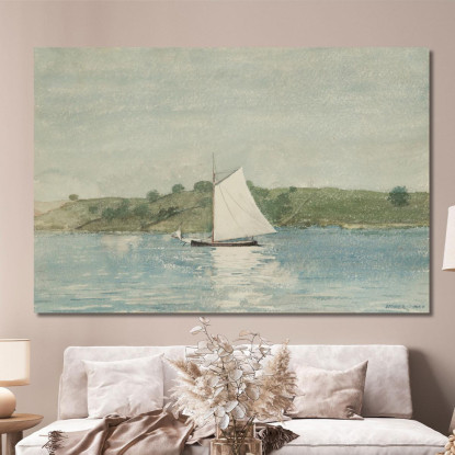Vela In Acque Calme Winslow Homer quadro stampato su tela
