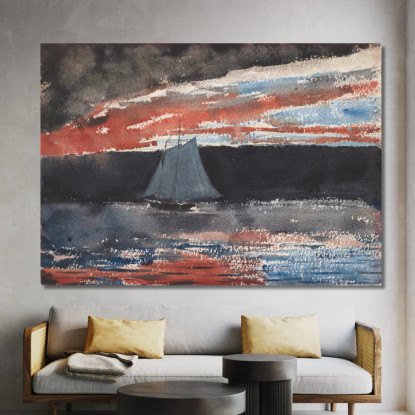Schooner At Sunset Winslow Homer canvas print