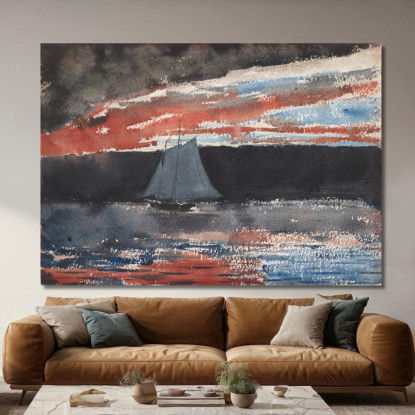 Schooner At Sunset Winslow Homer canvas print