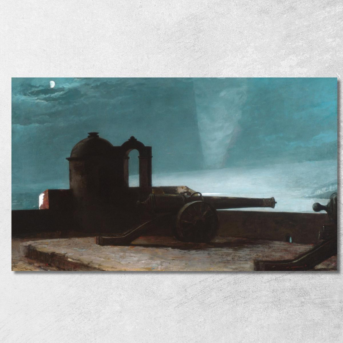 Suchscheinwerfer An Der Hafeneinfahrt Von Santiago De Cuba Winslow Homer drucken auf leinwand