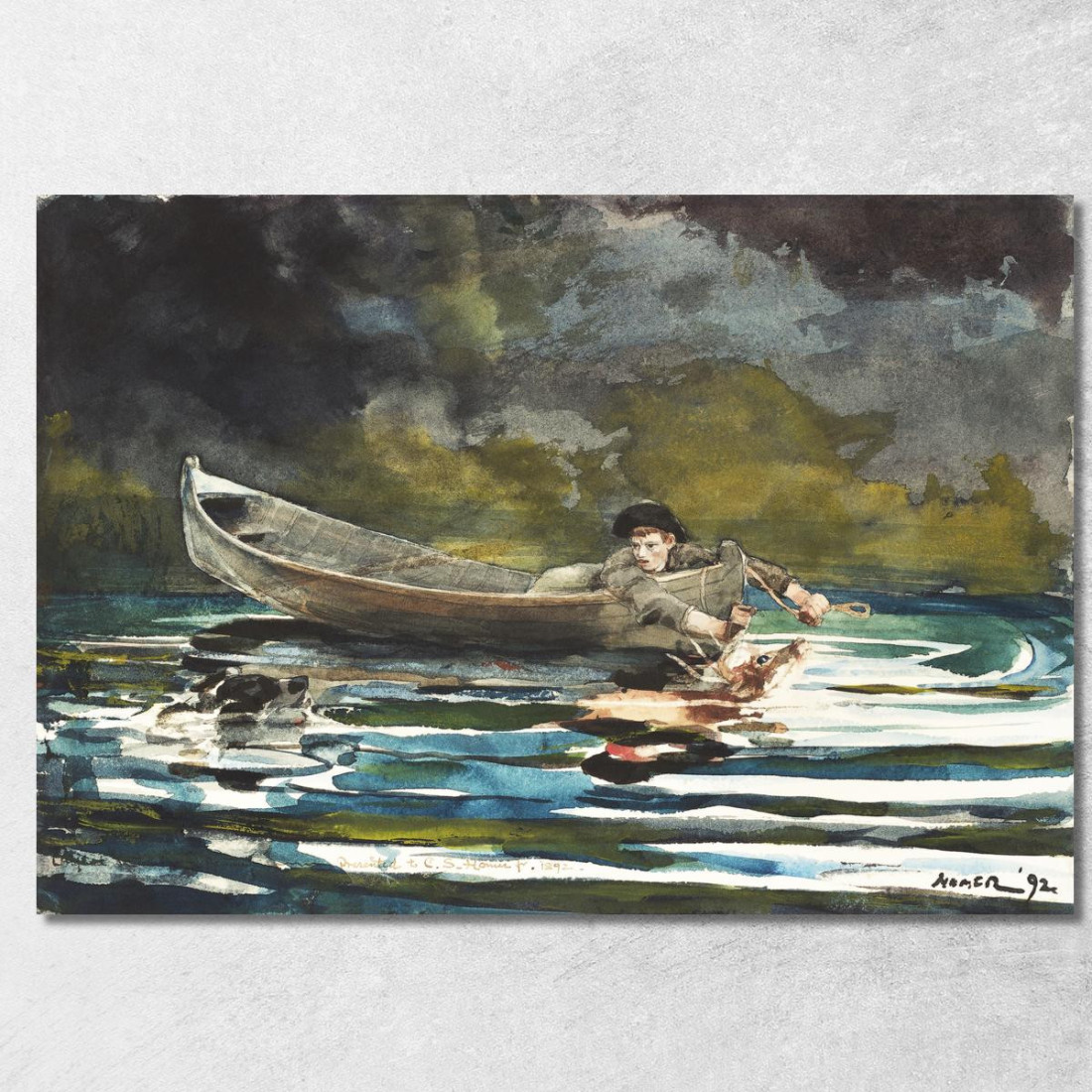 Skizze Für Hund Und Jäger Winslow Homer drucken auf leinwand