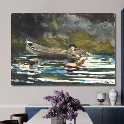 Skizze Für Hund Und Jäger Winslow Homer drucken auf leinwand