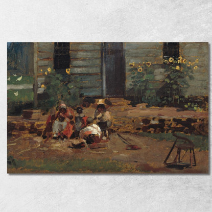 Sketch Of A Cottage Yard Winslow Homer canvas print