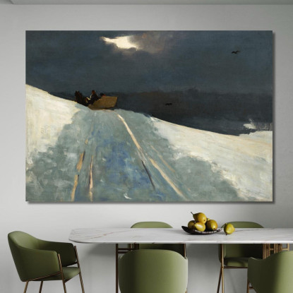 Corsa In Slitta Winslow Homer quadro stampato su tela