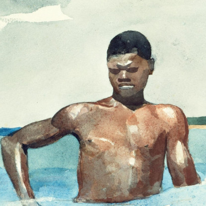 Il Bagnante Winslow Homer quadro stampato su tela