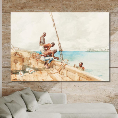 Die Conch Divers Winslow Homer drucken auf leinwand