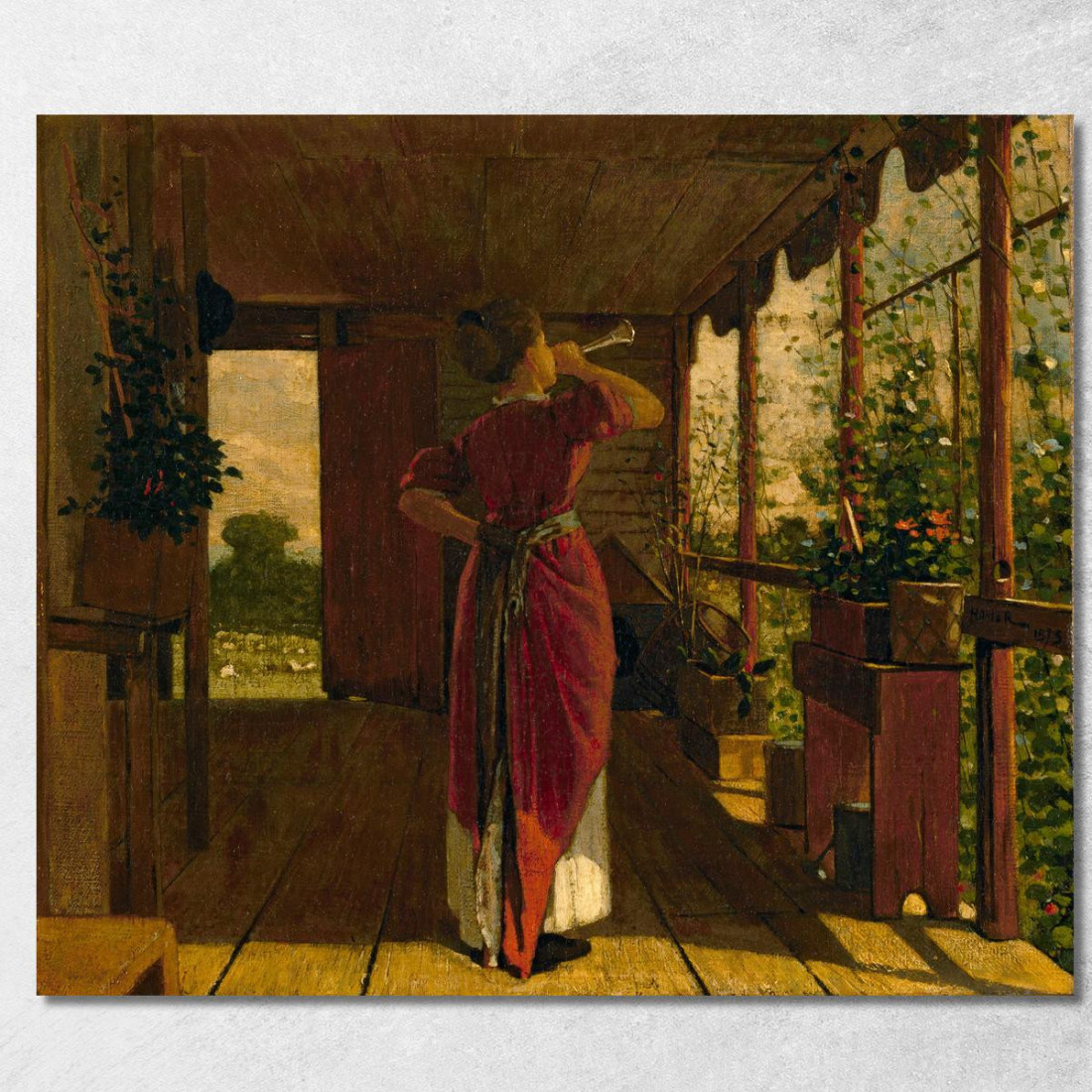 Das Dinnerhorn Winslow Homer drucken auf leinwand