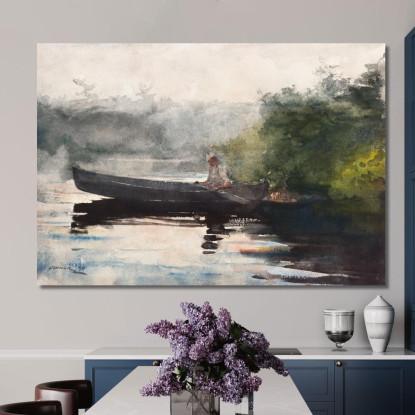 La Fine Della Giornata Adirondacks Winslow Homer quadro stampato su tela