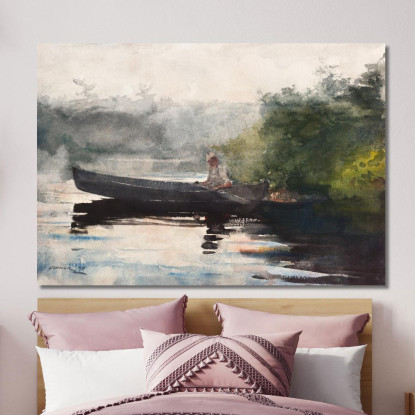 La Fine Della Giornata Adirondacks Winslow Homer quadro stampato su tela