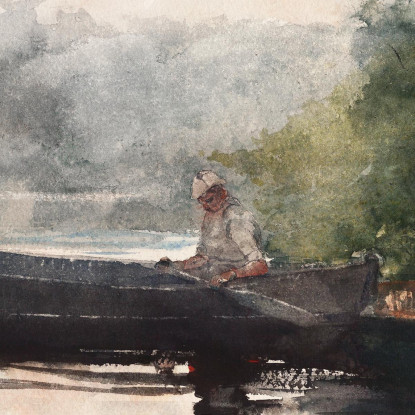 La Fine Della Giornata Adirondacks Winslow Homer quadro stampato su tela