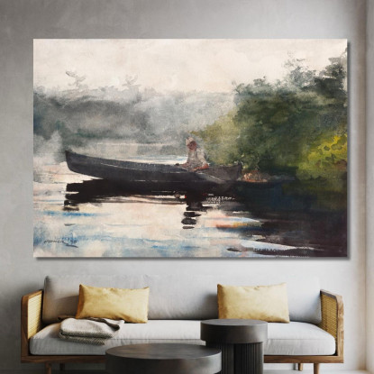 La Fine Della Giornata Adirondacks Winslow Homer quadro stampato su tela