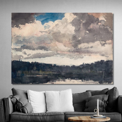 Il Lone Boat North Woods Club Adirondacks Winslow Homer quadro stampato su tela