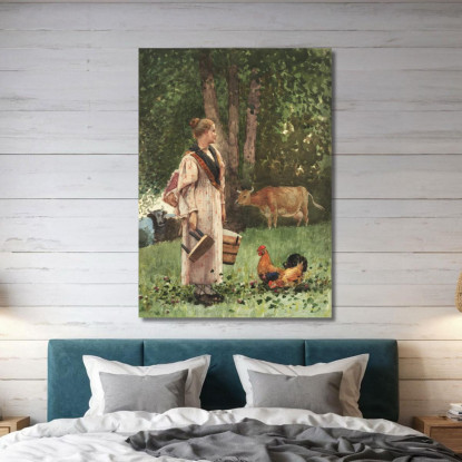 Das Milchmädchen Winslow Homer drucken auf leinwand