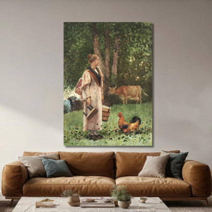 Das Milchmädchen Winslow Homer drucken auf leinwand