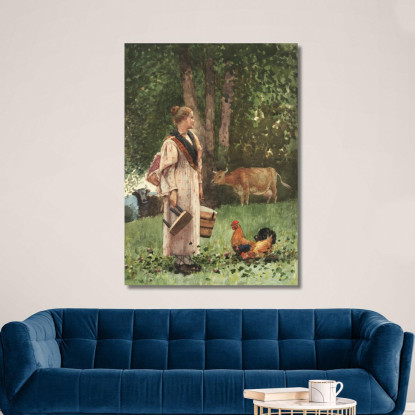 Das Milchmädchen Winslow Homer drucken auf leinwand