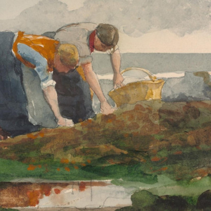 Les Cueilleurs De Moules Winslow Homer tableau impression sur toile