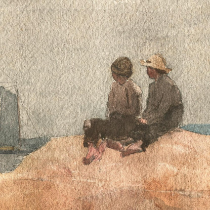 Two Boys Watching Schooners Winslow Homer canvas print