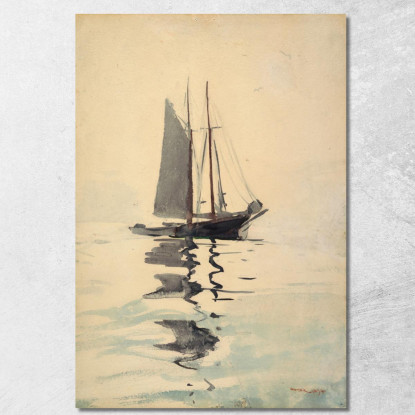 Goélette À Deux Mâts Avec Dory Winslow Homer tableau impression sur toile