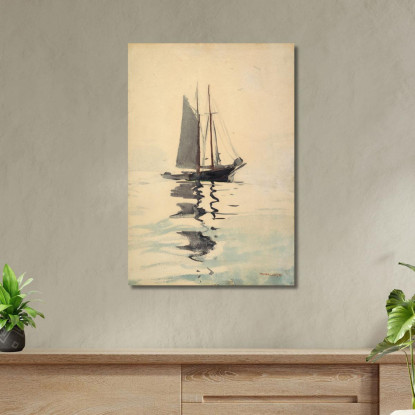 Goletta A Due Alberi Con Dory Winslow Homer quadro stampato su tela