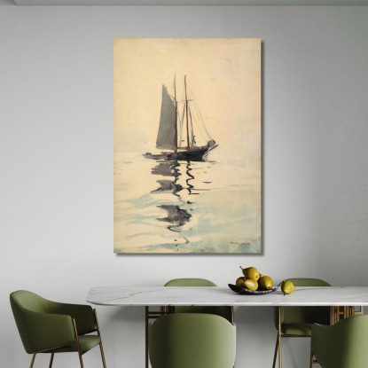 Goletta A Due Alberi Con Dory Winslow Homer quadro stampato su tela