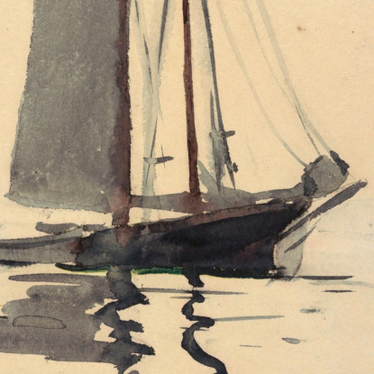 Goletta A Due Alberi Con Dory Winslow Homer quadro stampato su tela