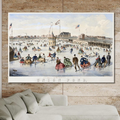 Union Pond New York Winslow Homer quadro stampato su tela