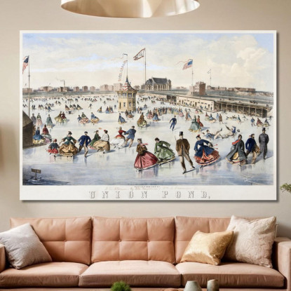 Union Pond New York Winslow Homer quadro stampato su tela