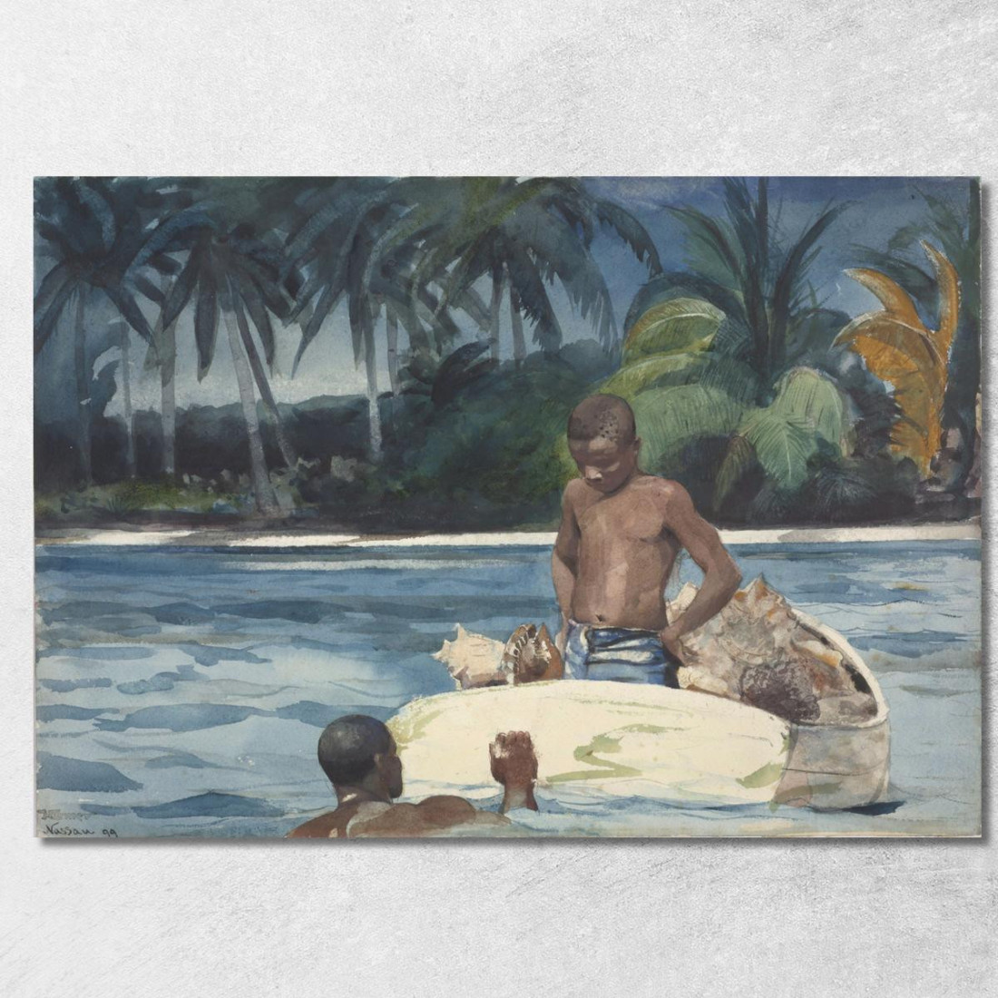 Subacquei Dell'India Occidentale Winslow Homer quadro stampato su tela