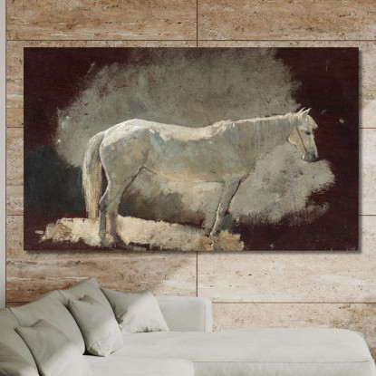 Cavalla Bianca Winslow Homer quadro stampato su tela