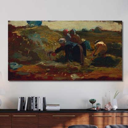 Femmes Travaillant Dans Un Champ Winslow Homer tableau impression sur toile