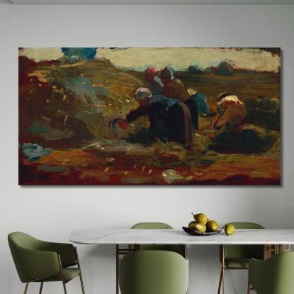 Femmes Travaillant Dans Un Champ Winslow Homer tableau impression sur toile