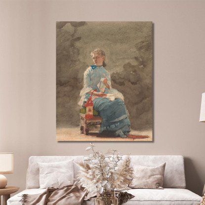 Young Woman Sewing Winslow Homer canvas print