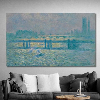 Ponte Di Charing Cross Riflessioni Sul Tamigi Claude Monet mnt127 quadro stampato su tela