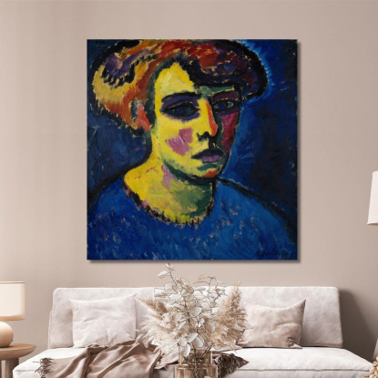 Frauenkopf Testa Di Donna Alexej von Jawlensky avj29 quadro stampato su tela