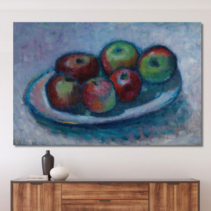 Piatto Con Le Mele Mela Still Life Alexej von Jawlensky avj112 quadro stampato su tela