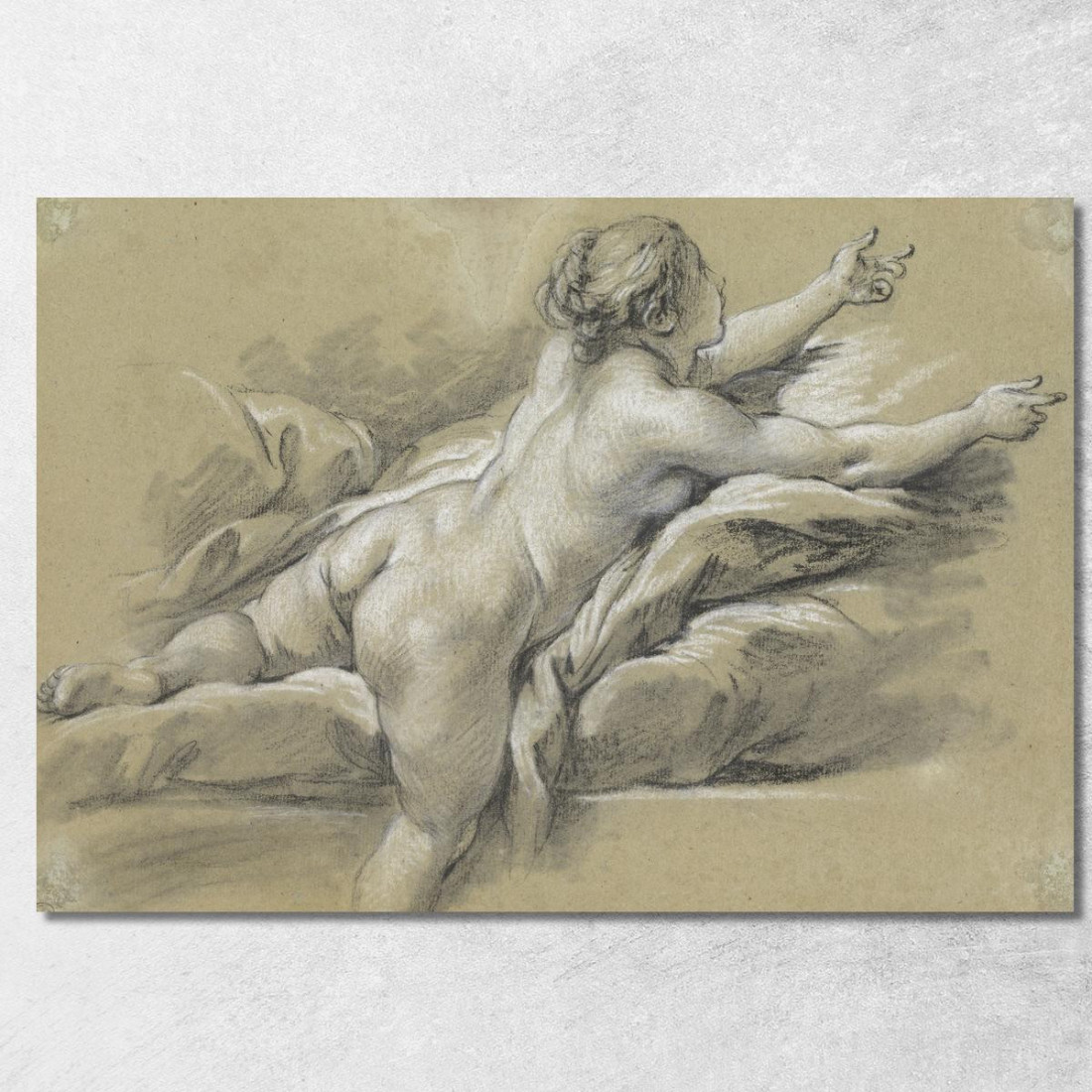 Una Donna Nuda Protesa Verso Destra François Boucher fbc1 quadro stampato su tela