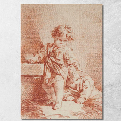 Due Ragazzi Uno Sdraiato François Boucher fbc28 quadro stampato su tela