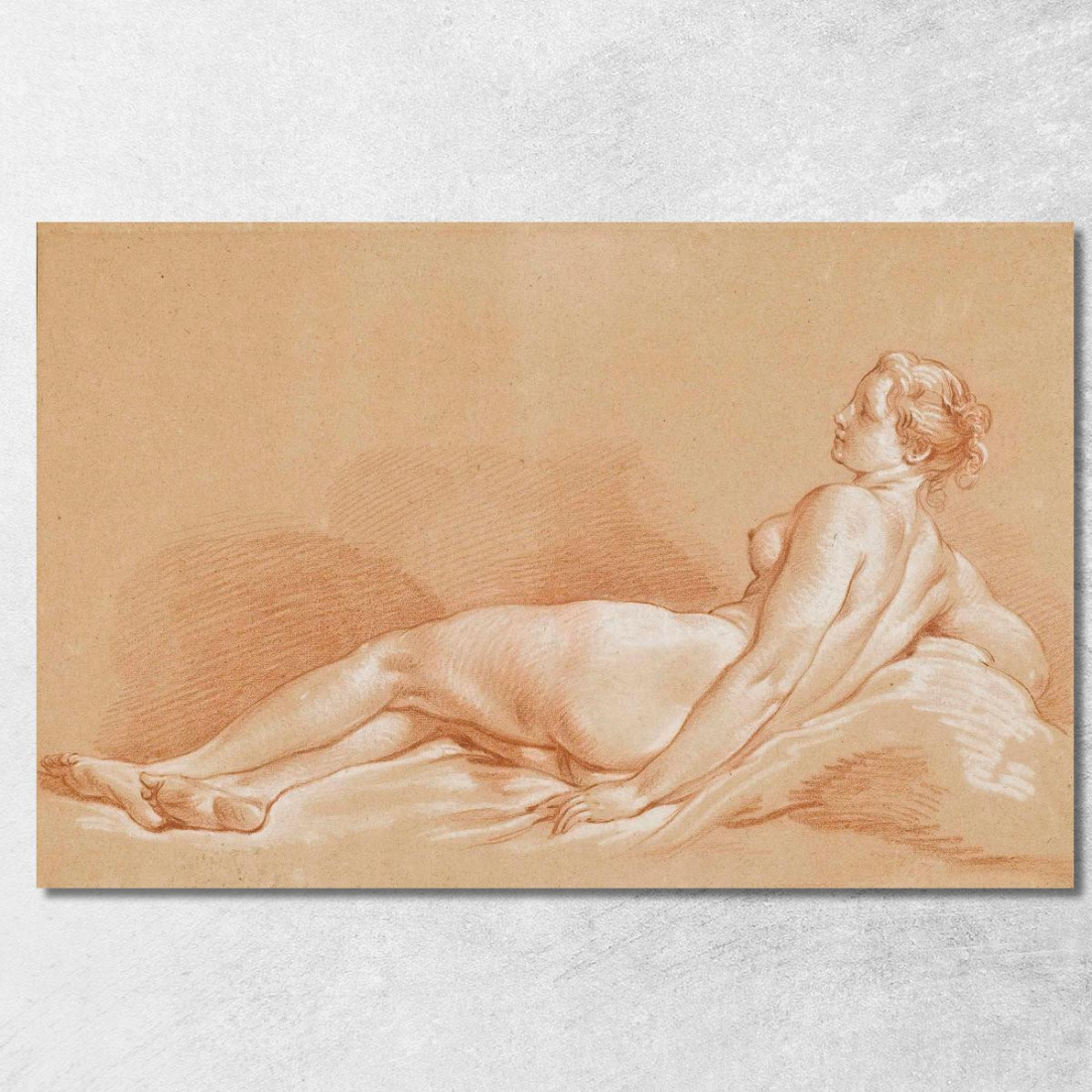 Giovane Donna Sdraiata François Boucher fbc37 quadro stampato su tela