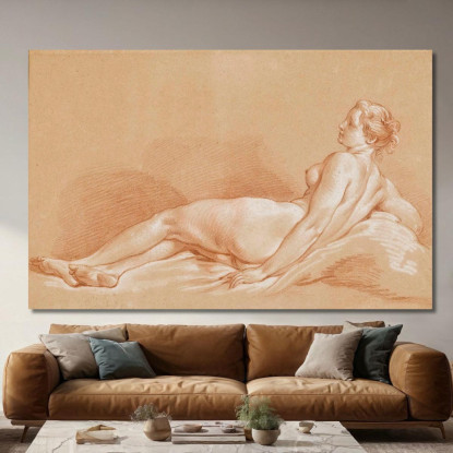 Giovane Donna Sdraiata François Boucher fbc37 quadro stampato su tela