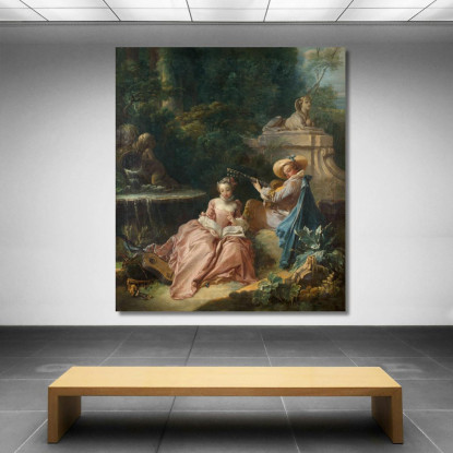 La Lezione Di Musica François Boucher fbc41 quadro stampato su tela