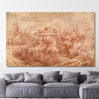 Paesaggio Con Figure François Boucher fbc44 quadro stampato su tela