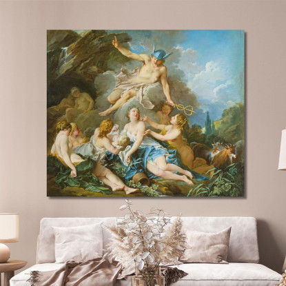 Mercurio Affida Il Bambino Bacco Alle Ninfe François Boucher fbc56 quadro stampato su tela