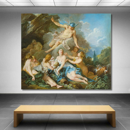 Mercurio Affida Il Bambino Bacco Alle Ninfe François Boucher fbc56 quadro stampato su tela