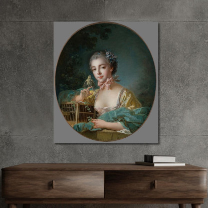 Presunto Ritratto Di Marie-Emilie Baudouin Figlia Del Pittore François Boucher fbc69 quadro stampato su tela