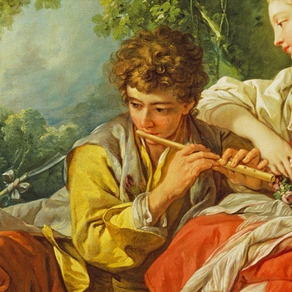Pastore Che Pigola Ad Una Pastorella François Boucher fbc77 quadro stampato su tela