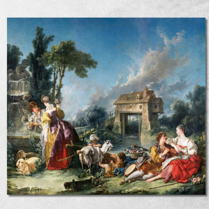 La Fontana Dell'Amore François Boucher fbc92 quadro stampato su tela