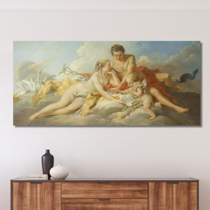 Venere E Mercurio Istruiscono Cupido François Boucher fbc107 quadro stampato su tela