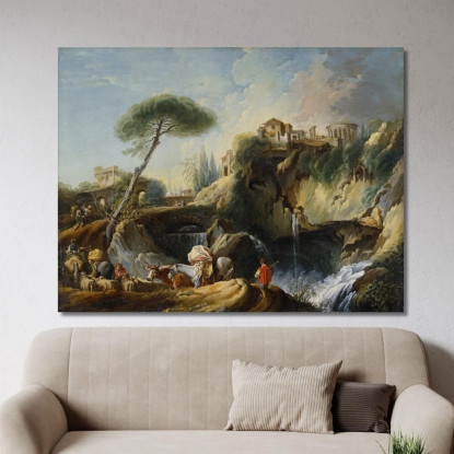 Veduta Di Tivoli Con Il Tempio Di Vesta François Boucher fbc111 quadro stampato su tela