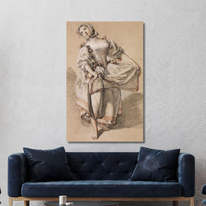Giovane Ragazza Di Campagna Che Balla François Boucher fbc115 quadro stampato su tela